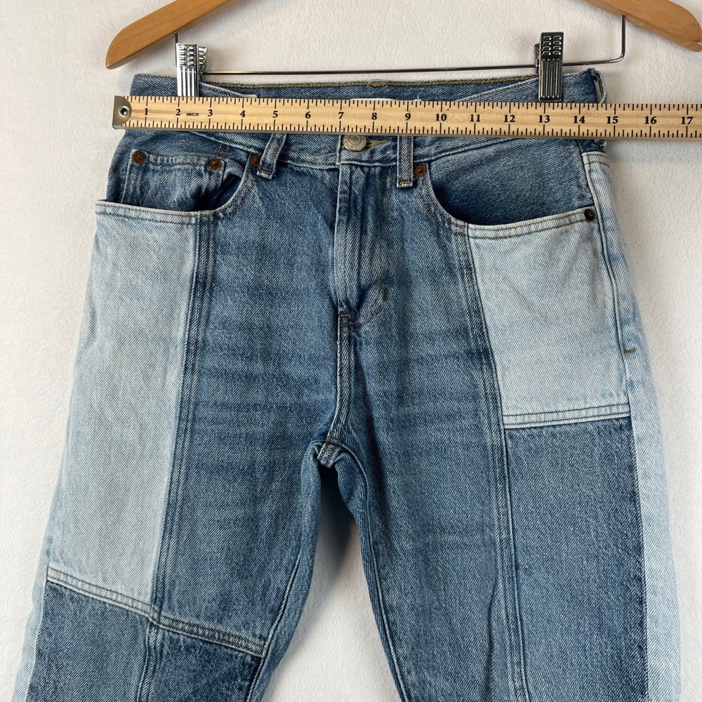 Pacsun Slim Taper Mens Jeans 28x30 RUN‎ SMALL Colorblock Denim 90s Patchwork - Picture 8 of 12